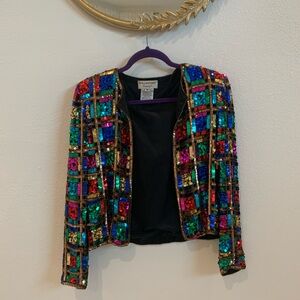 Vintage Retro Sequin Multicolor Jacket